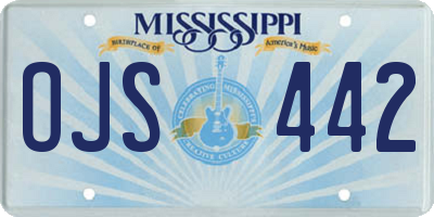 MS license plate OJS442