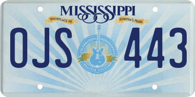 MS license plate OJS443