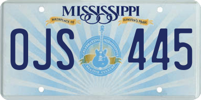 MS license plate OJS445