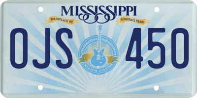 MS license plate OJS450