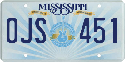 MS license plate OJS451