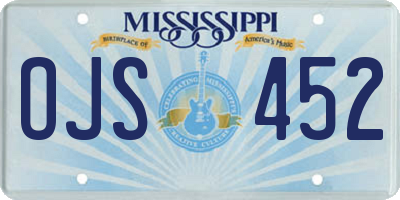 MS license plate OJS452