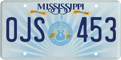 MS license plate OJS453