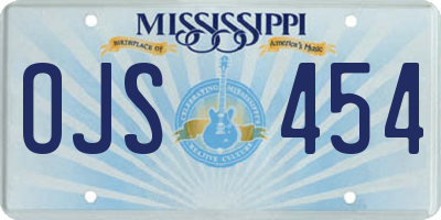 MS license plate OJS454
