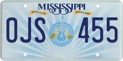 MS license plate OJS455