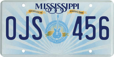 MS license plate OJS456