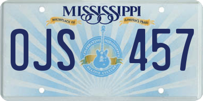 MS license plate OJS457