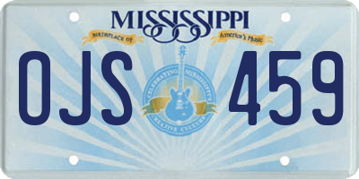 MS license plate OJS459
