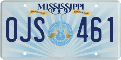 MS license plate OJS461