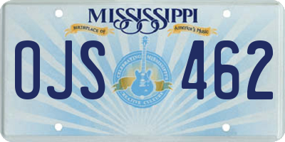 MS license plate OJS462