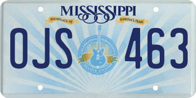 MS license plate OJS463