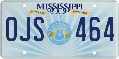 MS license plate OJS464