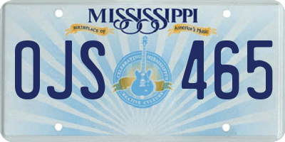 MS license plate OJS465
