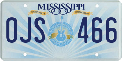 MS license plate OJS466