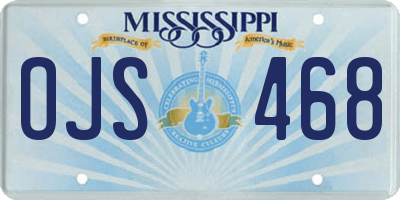 MS license plate OJS468