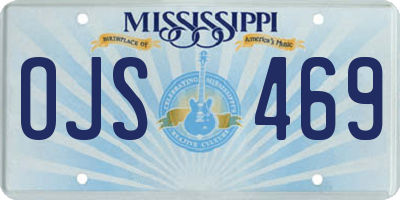 MS license plate OJS469