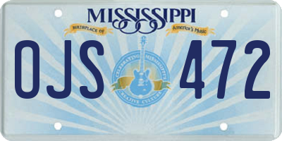 MS license plate OJS472