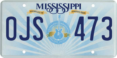 MS license plate OJS473