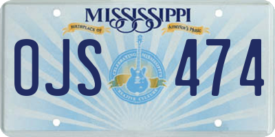 MS license plate OJS474