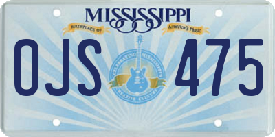 MS license plate OJS475