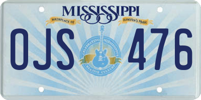 MS license plate OJS476