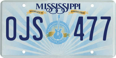 MS license plate OJS477