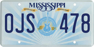 MS license plate OJS478