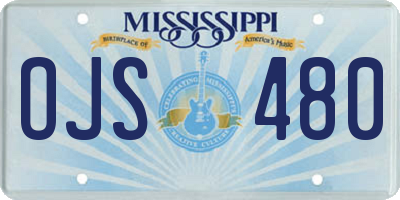 MS license plate OJS480