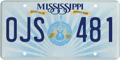 MS license plate OJS481