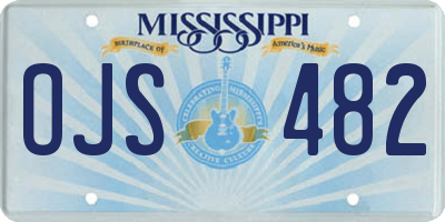 MS license plate OJS482