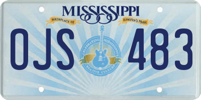 MS license plate OJS483