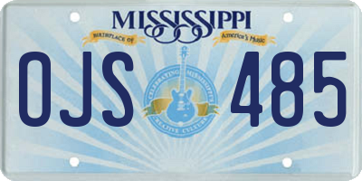 MS license plate OJS485
