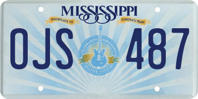 MS license plate OJS487