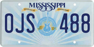 MS license plate OJS488