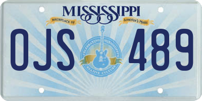 MS license plate OJS489