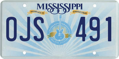 MS license plate OJS491