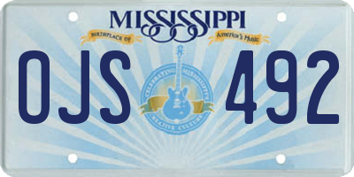 MS license plate OJS492