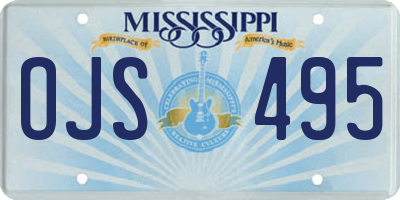 MS license plate OJS495