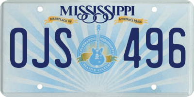 MS license plate OJS496