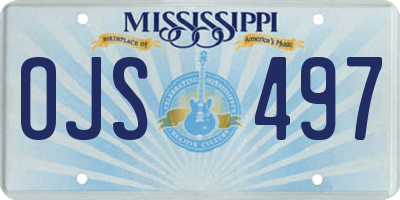 MS license plate OJS497