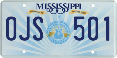 MS license plate OJS501