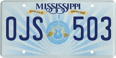 MS license plate OJS503