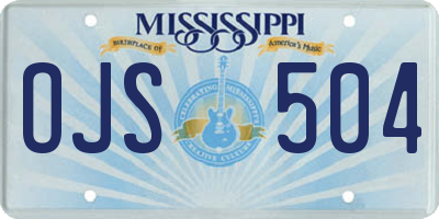 MS license plate OJS504