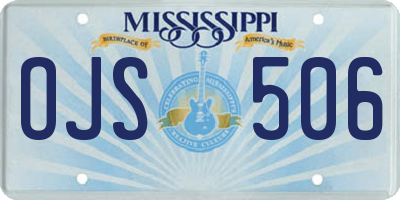 MS license plate OJS506