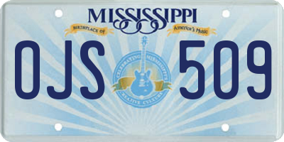 MS license plate OJS509