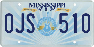 MS license plate OJS510