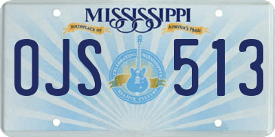 MS license plate OJS513