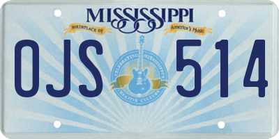 MS license plate OJS514