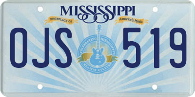 MS license plate OJS519