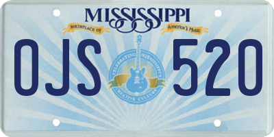 MS license plate OJS520